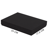 Коробка подарочная, размер 24*17,5*3 см, Solution Superior Linen, черная, бежевый ложемент под индивидуальную вырубку