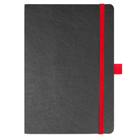 Блокнот Flexy Forest Urban Soft leather  А5, недатированный, с резинкой и петлей для ручки, в гибкой обложке, черно-красный