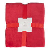 Плед мягкий флисовый Super Soft  Comfort Travel, 125*170 см, красный