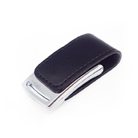 Флеш накопитель Shine, USB 2.0, металл/кожзам, серебро/черный 16GB