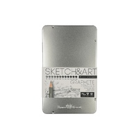 Набор из 12 чернографитовых карандашей «Sketch & Art» В - 14В