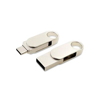 USB 3.0- флешка «Uranium» на 16 Гб с поворотным механизмом и дополнительным разъемом Type-C