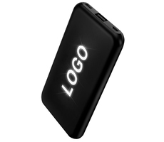 Внешний аккумулятор Kugo, 10000 mAh с подсветкой гравировки, черный