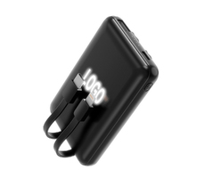Внешний аккумулятор Eron с подсветкой гравировки, 5000 mAh, чёрный/белый