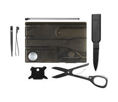 Карточка Tools Nailcare 10 функций, инструменты из нержавеющей стали, корпус из полупрозрачного черного пластика