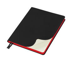 Еженедельник Flexy Latte Soft Touch Black Edition Color A4, черный с красным, датированный на 2026 г, в гибкой обложке