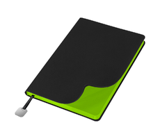 Ежедневник Flexy Latte Soft Touch Black Edition Color А5, черный/салатовый, недатированный, в гибкой обложке