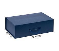 Подарочная коробка, размер 38,5*26*10,5 см, Solution Prestige Big Case Fabrique с магнитным клапаном и ручкой , темно-синяя