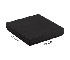 Коробка подарочная, размер 16*14*2 см, Solution Superior Linen, черная, бежевый ложемент под индивидуальную вырубку