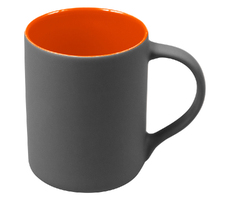 Кружка фарфоровая Casa Grande Magnolia Color Matt, матовая,  серо-оранжевая, 350 мл