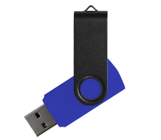Флеш накопитель USB 2.0 Twister Сolor Mix 16GB, пластик Софт Тач/металл, синий/черный