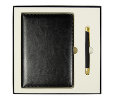 Набор подарочный Solution Duo (ежедневник City Nebraska, ручка Legend Soft Touch Mirror Gold), черный