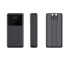 Внешний аккумулятор (powerbank) «Stream 20», 20 000 mAH, с двумя зарядными шнурами,  22,5W (Ватт)  super fast charge, Power Delivery (PD) 25.5W (dfnn), c цифровым дисплеем для контроля заряда, черный