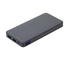 Внешний аккумулятор (powerbank) «WeCharge Velvet», 10 000 mAH, 5V -2A , c цифровым дисплеем для контроля заряда, серый