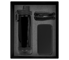 Набор подарочный Solution Prestige Trio (внешний аккумулятор, мультитул, бутылка для воды), черный