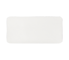 Шеврон Rectangle Cowhide размер 60*30 мм, белый, со скругленными углами