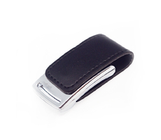 Флеш накопитель Shine, USB 2.0, металл/кожзам, серебро/черный 16GB