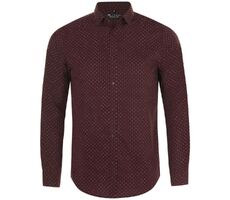 Рубашка мужская Becker Men, бордовая с белым, размер 3XL