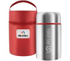 Термос для еды Relaxika 700, в чехле, стальной