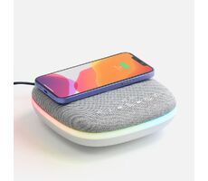 Bluetooth-колонка с беспроводной зарядкой и подсветкой Terrafonic, серая