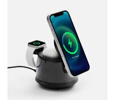 Bluetooth-колонка с подсветкой и беспроводной зарядкой Quantium, черная