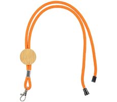 Шнурок для бейджа Tube Wood, оранжевый