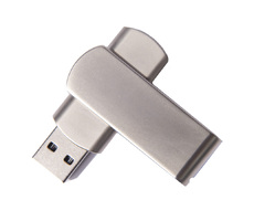 USB flash-карта SWING METAL (16Гб), серебристая, 5,3х1,7х0,9 см, металл