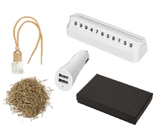 Подарочный набор с автовизиткой и USB адаптером