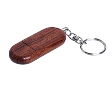 USB 2.0- флешка на 16 Гб овальной формы и колпачком с магнитом
