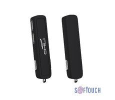 Автомобильное зарядное устройство "Slam" с 2-мя разъёмами USB, покрытие soft touch