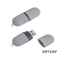 Флеш-карта "Камень" с покрытием soft grip в футляре, объем памяти 16GB