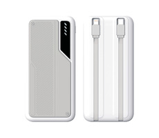 Зарядное устройство "Connect" 10000 mAh со встроенными Type-C/Lightning кабелями