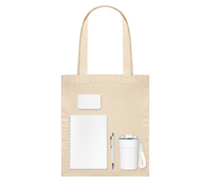 Подарочный набор Велком Пак (Welcome Pack), белый (термокружка, ежедневник, ручка, ЗУ, шоппер)